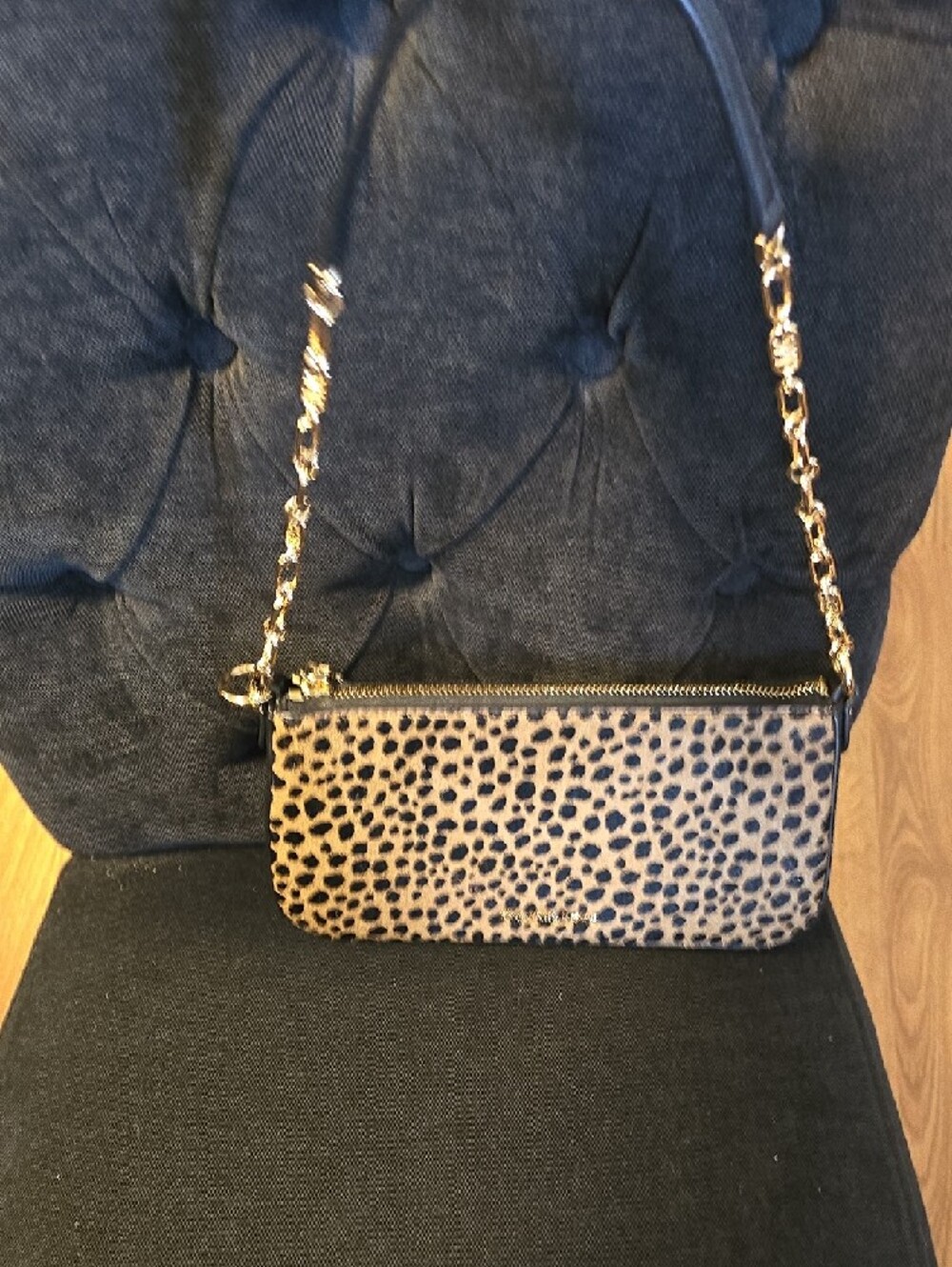 Michael Kors Empire Medium Cheetah Chain-link Pochette